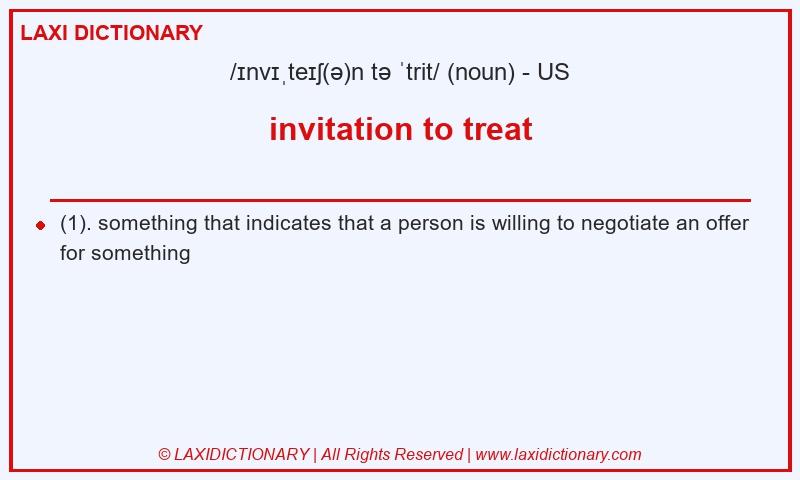 Definition invitation to treat in American English
