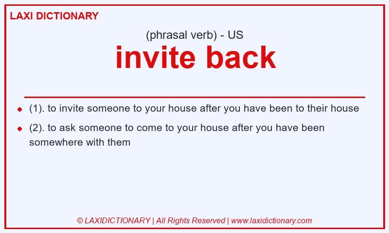 Definition invite back in American English