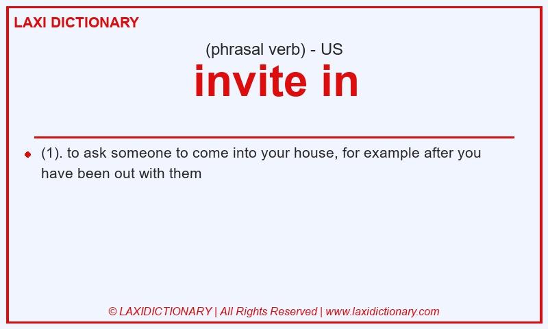 Definition invite in in American English