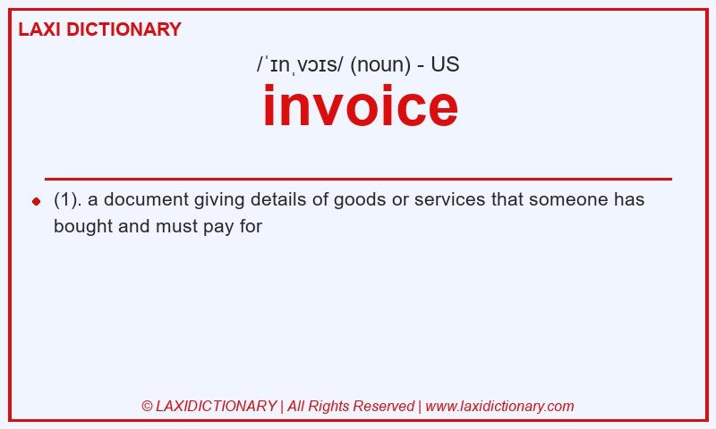 Definition invoice in American English