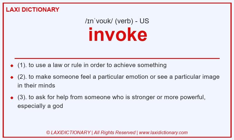 Definition invoke in American English