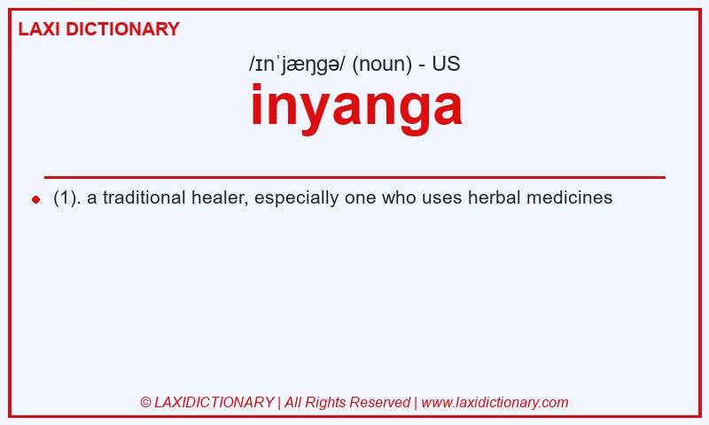 Definition inyanga in American English