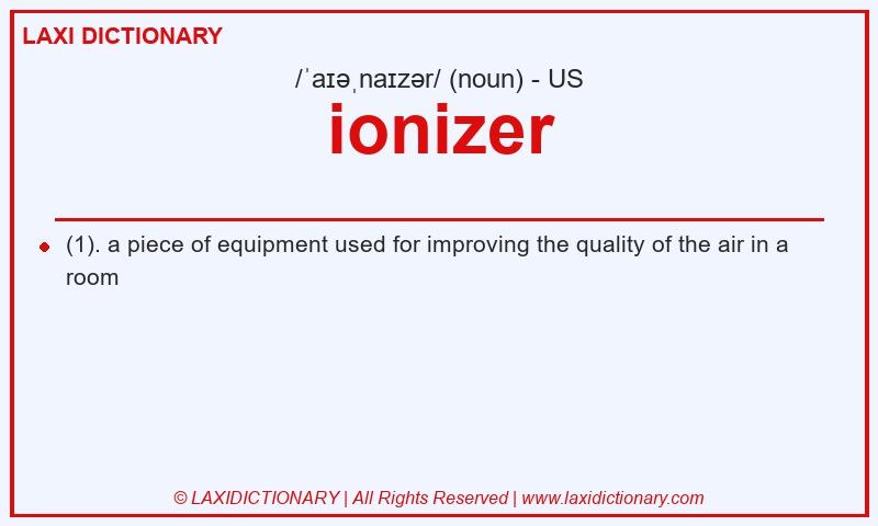 Definition ionizer in American English