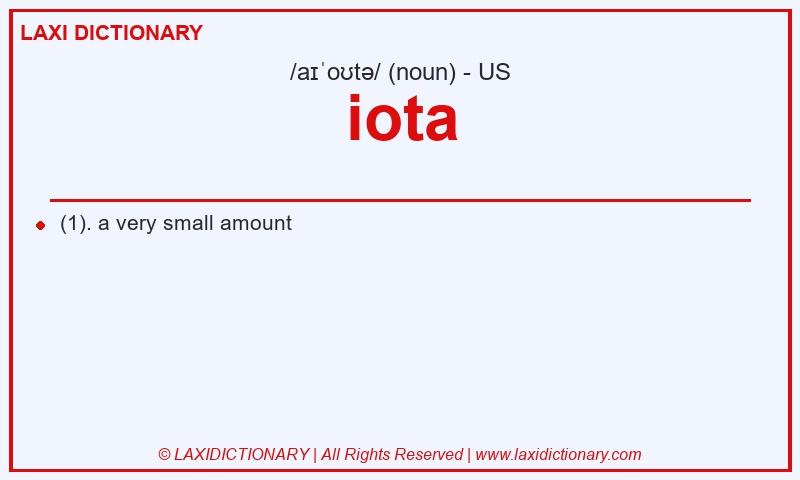 Definition iota in American English