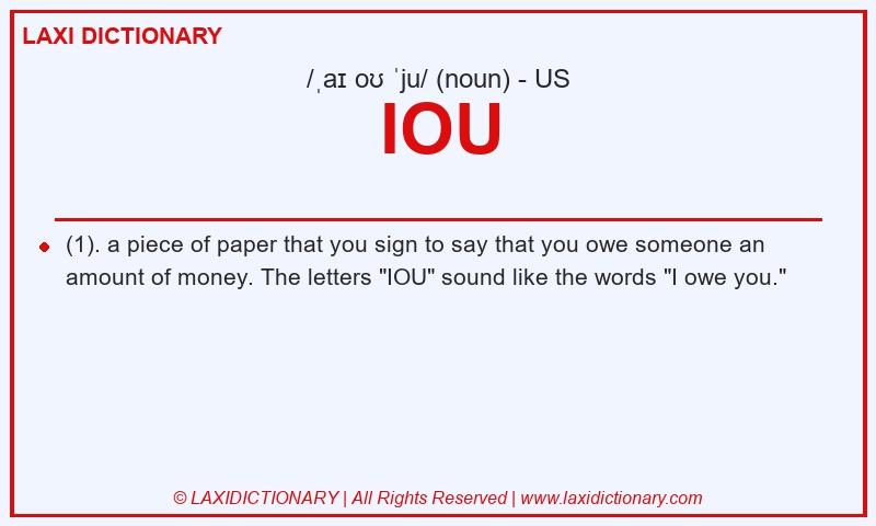 Definition IOU in American English