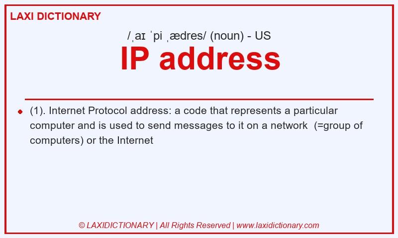 Definition IP address in American English