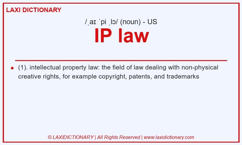 Definition IP law in American English