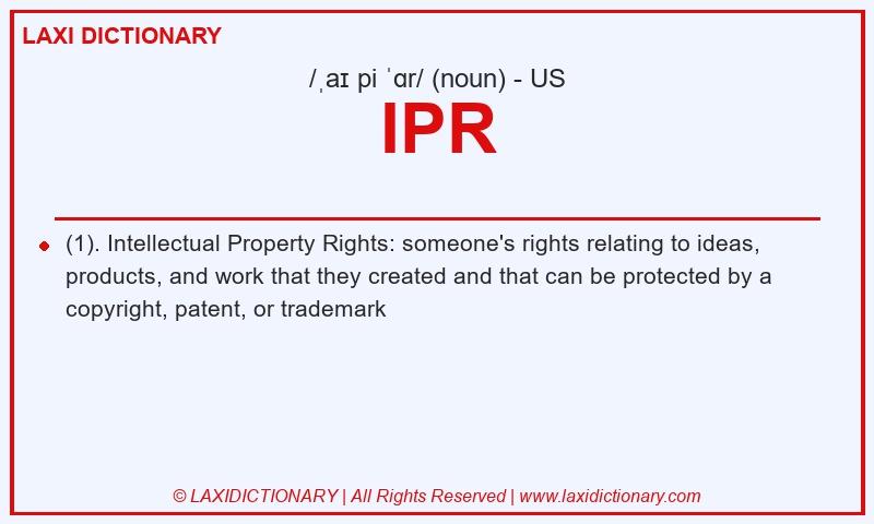Definition IPR in American English
