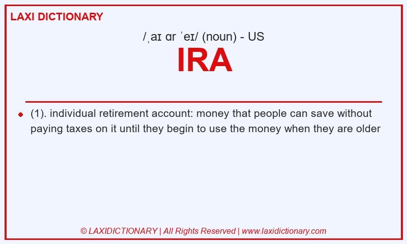 Definition IRA in American English