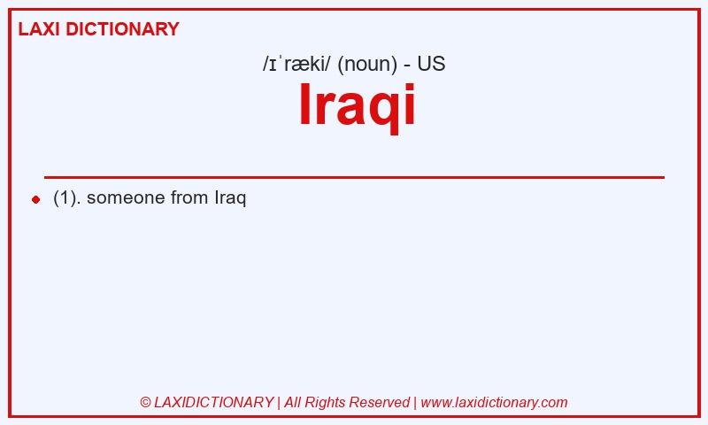 Definition Iraqi in American English