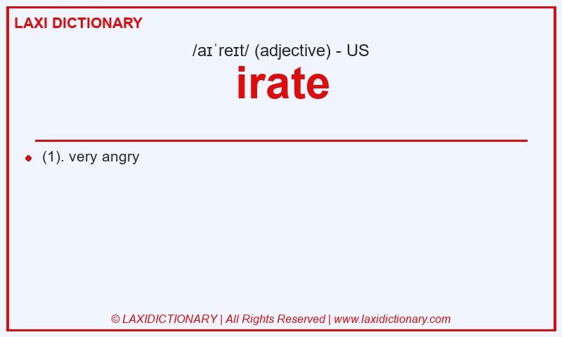 Definition irate in American English