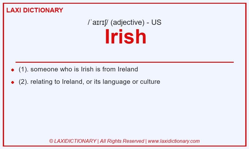 Definition Irish in American English