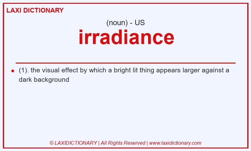Definition irradiance in American English