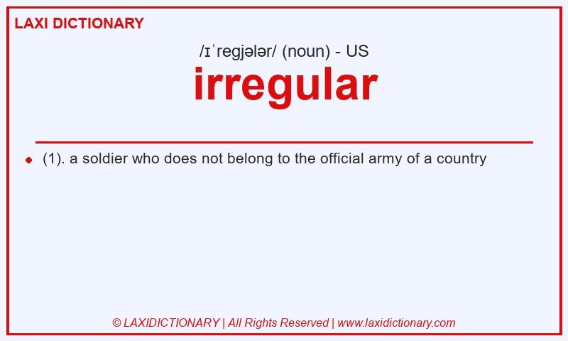 Definition irregular in American English