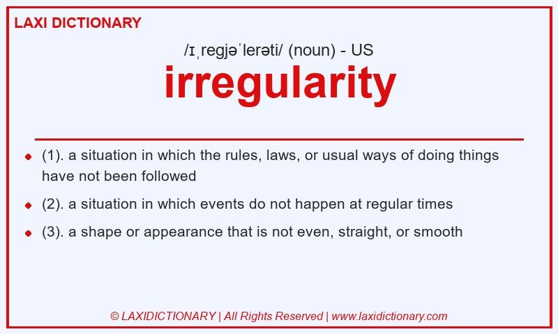 Definition irregularity in American English