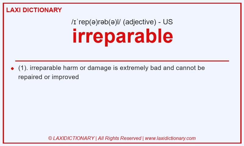 Definition irreparable in American English