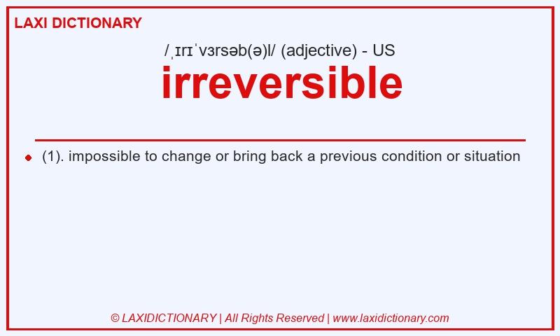 Definition irreversible in American English