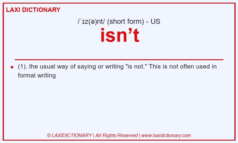 Definition isn’t in American English