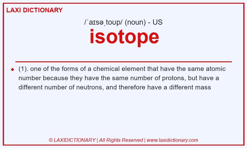 Definition isotope in American English