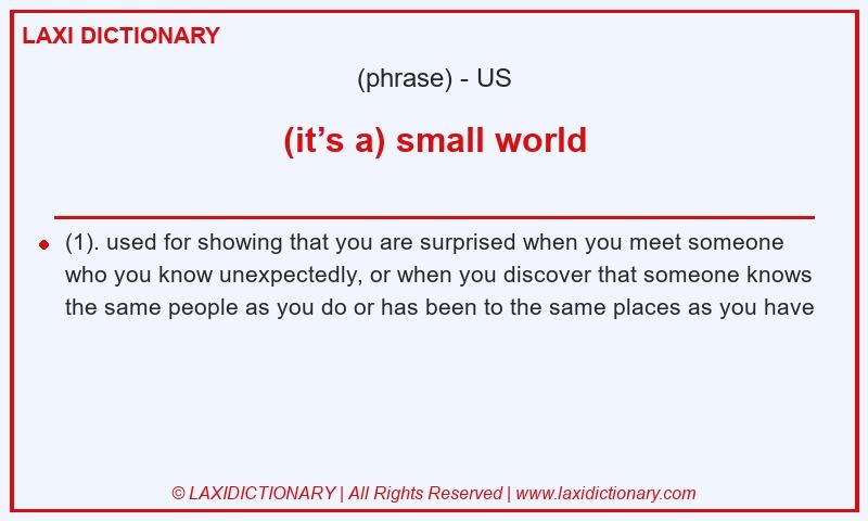 Definition (it’s a) small world in American English