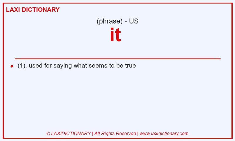 Definition it  in American English