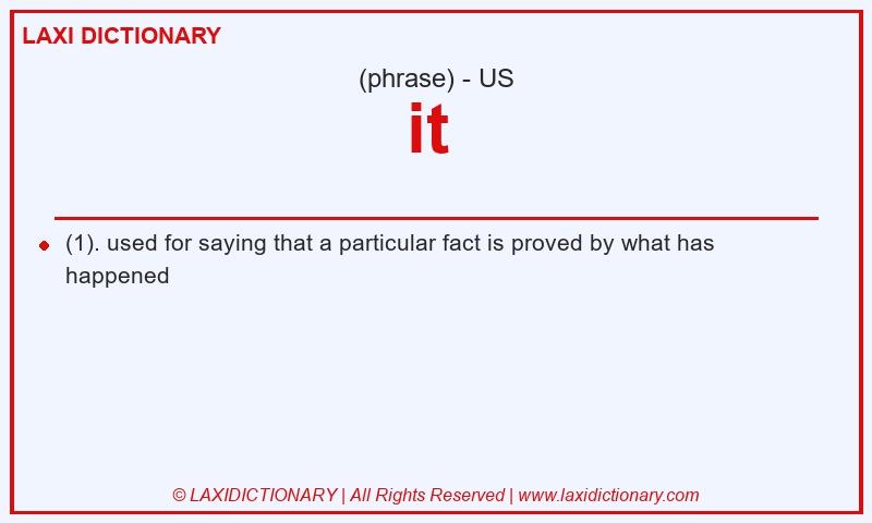 Definition it  in American English