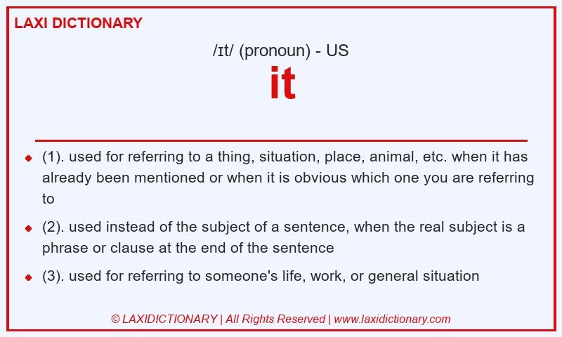 Definition it in American English