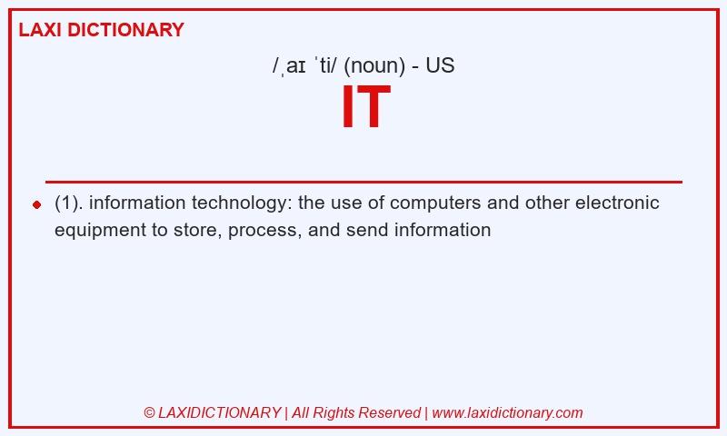 Definition IT in American English