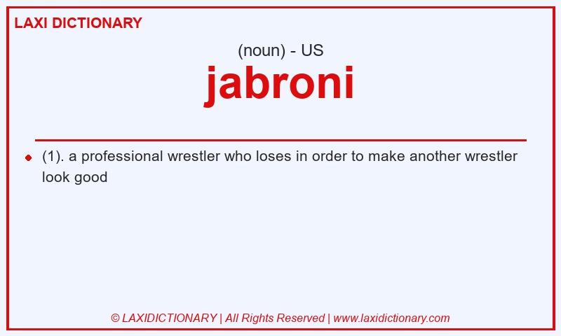 Definition jabroni in American English