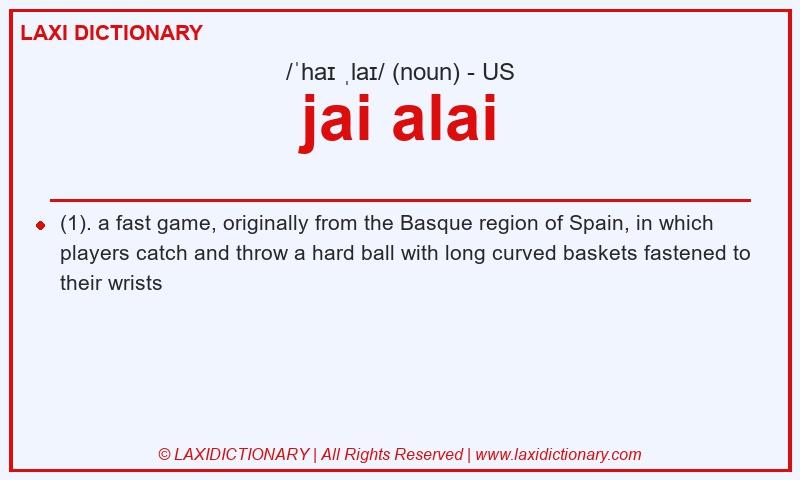 Definition jai alai in American English