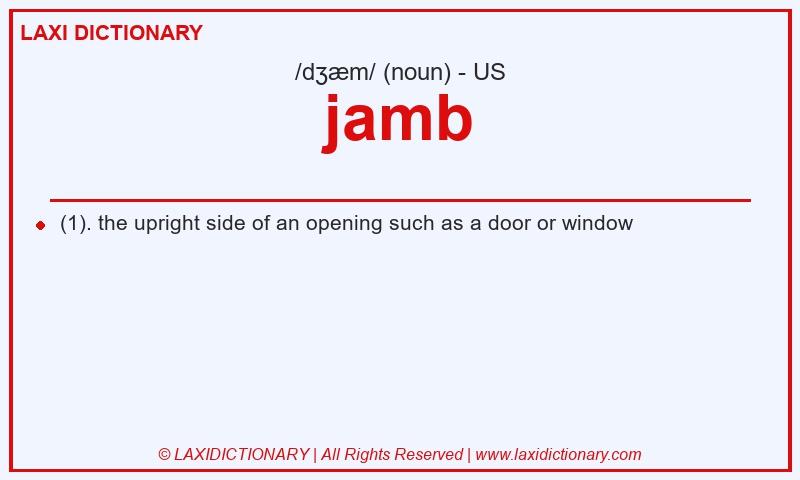 Definition jamb in American English