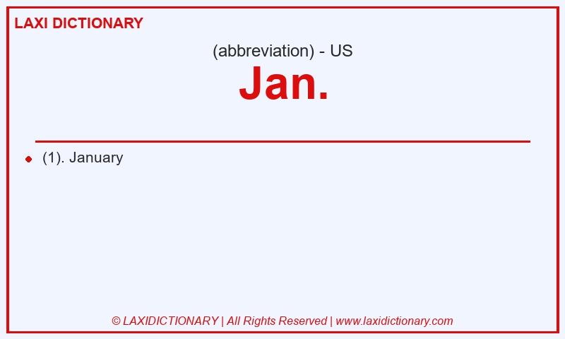 Definition Jan. in American English