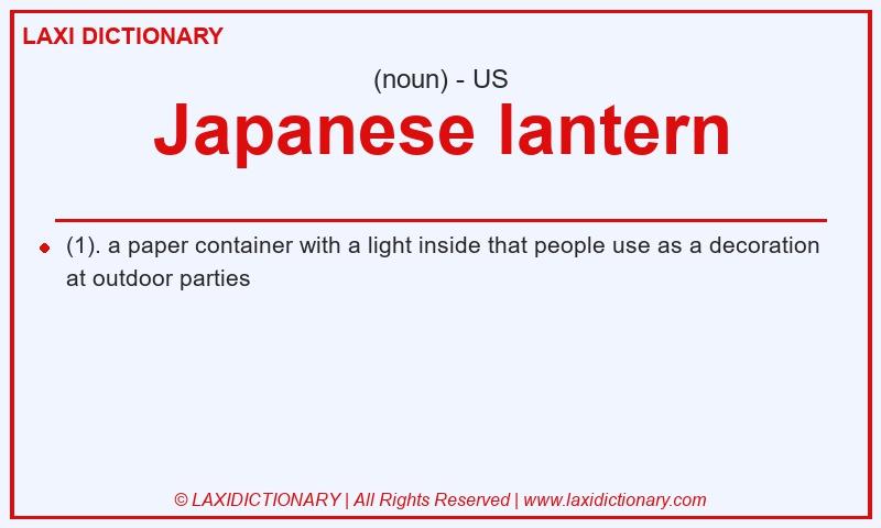 Definition Japanese lantern in American English