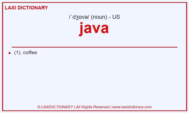 Definition java in American English