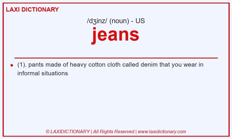 Definition jeans in American English