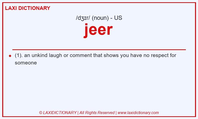 Definition jeer in American English