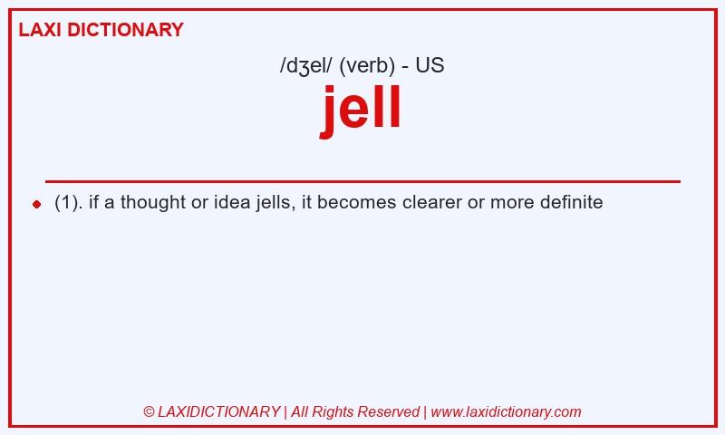 Definition jell in American English