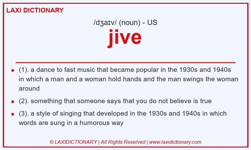 Definition jive in American English