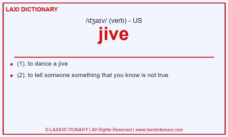 Definition jive in American English