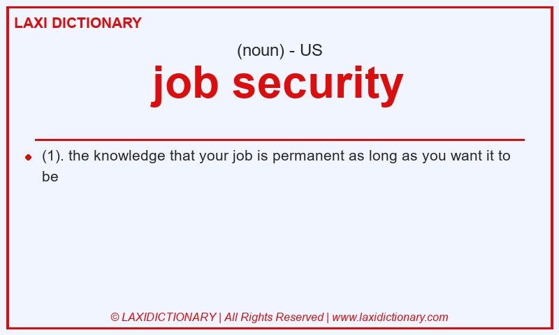 Definition job security in American English