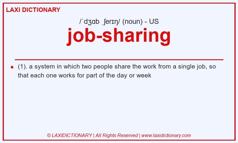 Definition job-sharing in American English