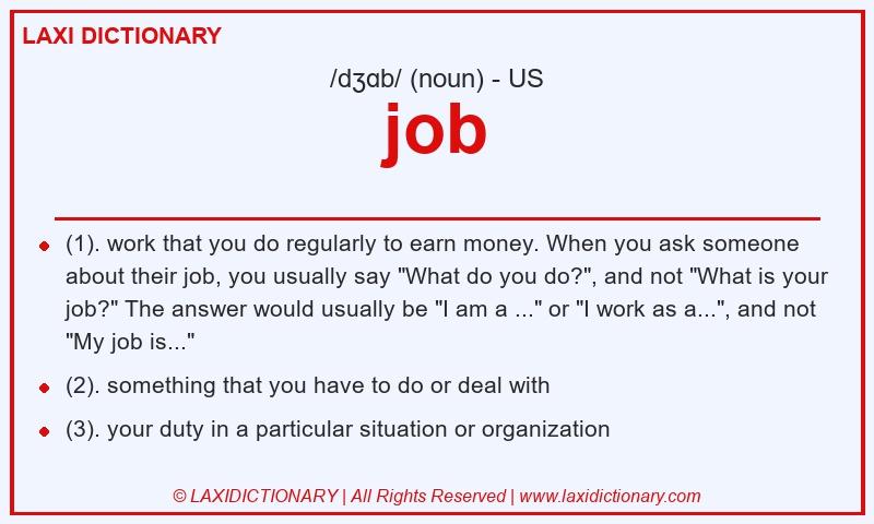 Definition job in American English