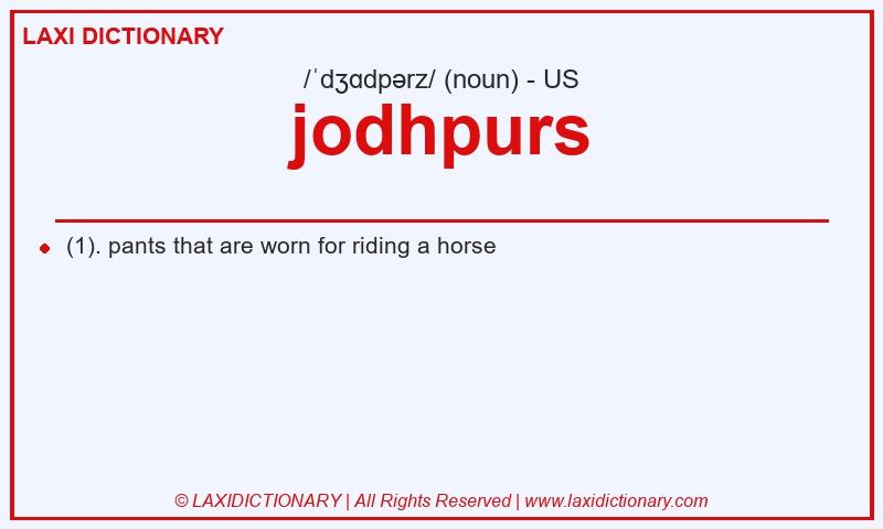 Definition jodhpurs in American English