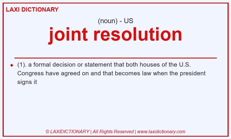 Definition joint resolution in American English