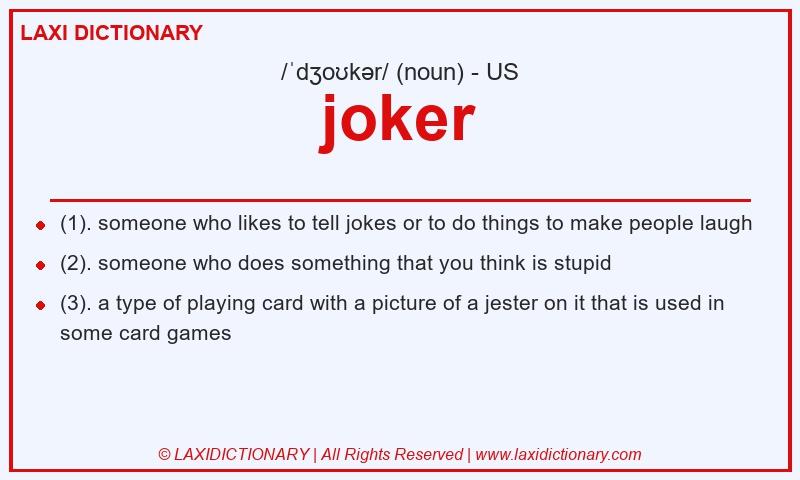 Definition joker in American English