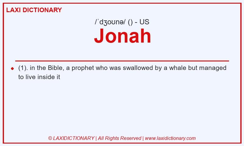 Definition Jonah in American English