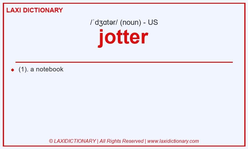 Definition jotter in American English