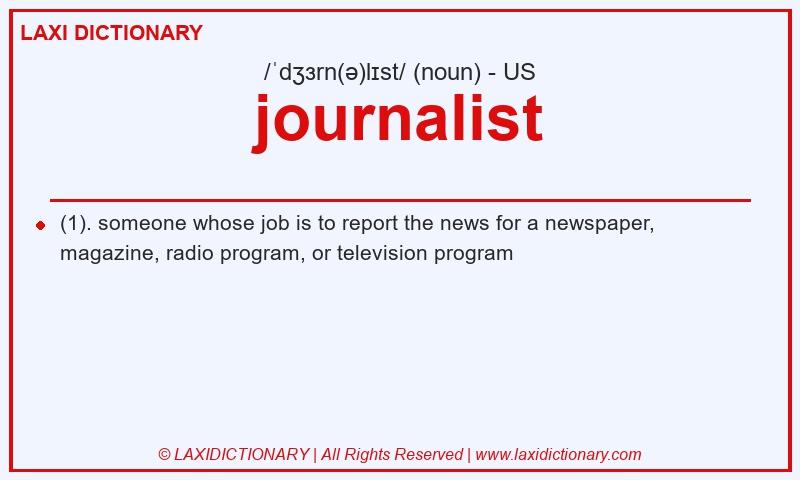 Definition journalist in American English