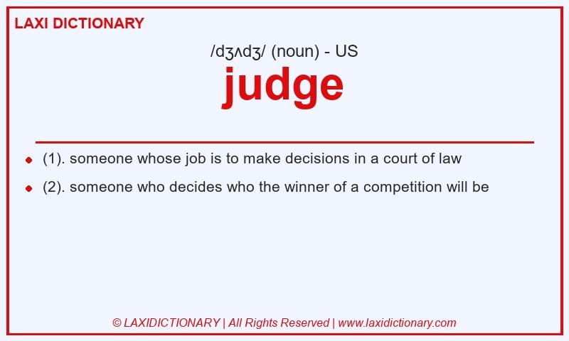 Definition judge in American English