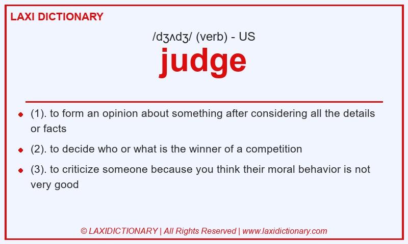 Definition judge in American English